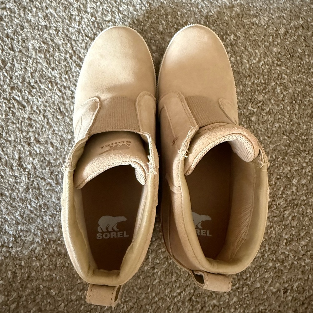 SOREL Beige Slip-On wedge sneakers